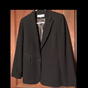 Tahari black and white pin stripe blazer 6 petite